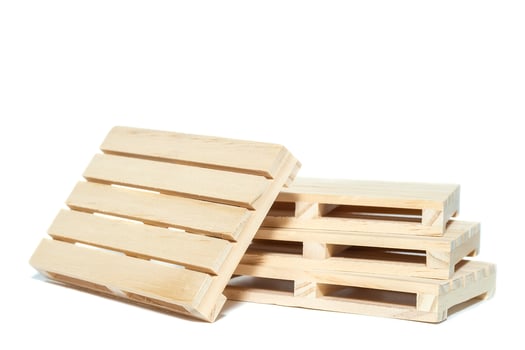 empty wooden pallet isolated on white background. photo