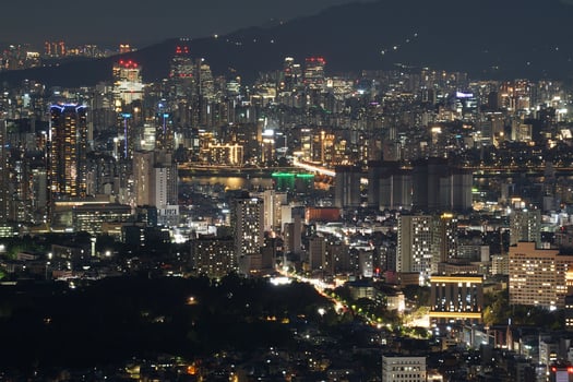 the night view of the city photo