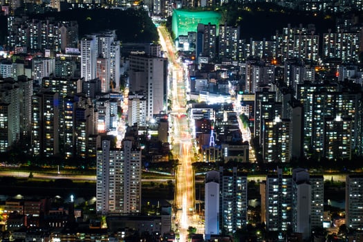 the night view of the city photo