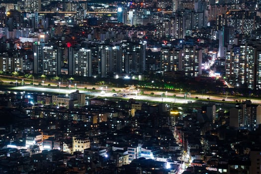 the night view of the city photo