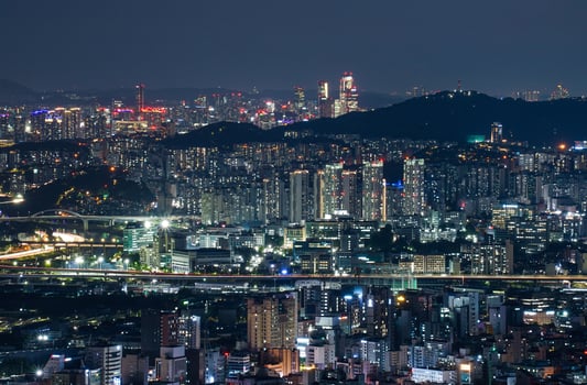 the night view of the city photo