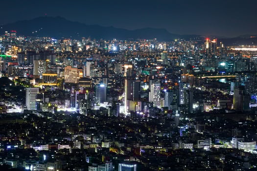the night view of the city photo