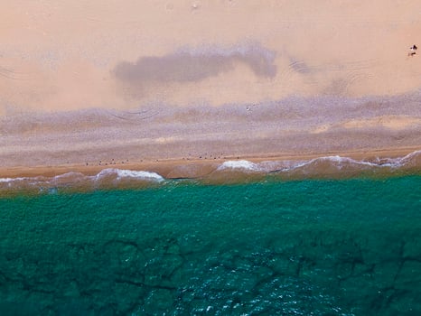 The magnificent view of the air from the air and the beach. Background and landscape photo