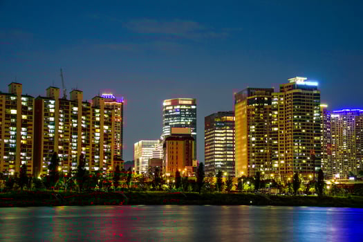 Night view around Nodeul Island in Seoul, Korea photo