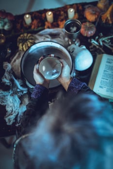 Magic Ball In Witch's Hands photo