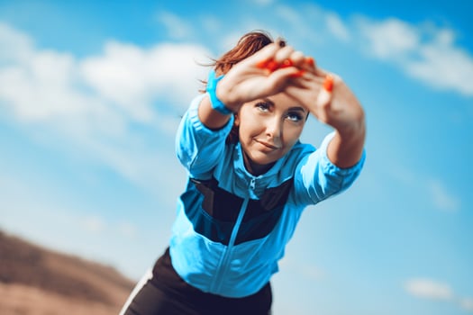 Runner Girl Stretching photo