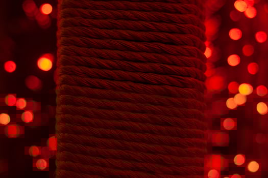 Fiber texture. Thick thread around pole. Braided interior detail. Support surface. Natural material. photo
