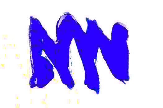 blue paint on white background photo