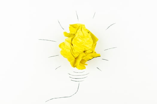 crumpled paper light bulb photo