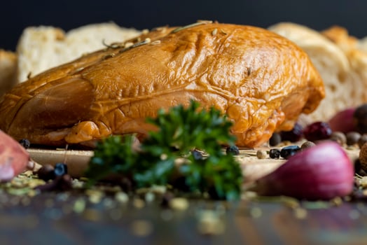 Smoked chicken breast with spices photo