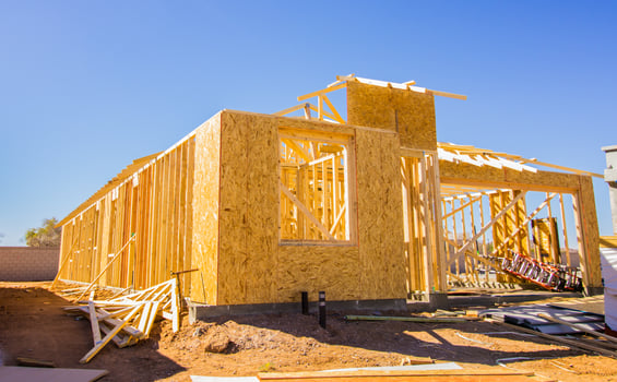 Beginning Framing Stage Of New Home Construction photo