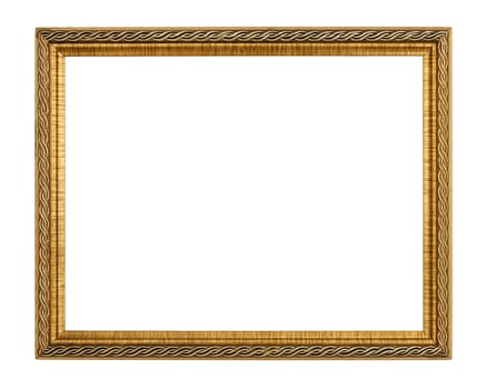 Gold frame on white background photo