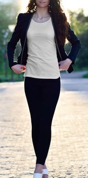 Front view t-shirt design, happy people concept - smiling red hair woman in blank white t-shirt pointing her fingers at herself, red head girl tshirt mock up Free Photo
