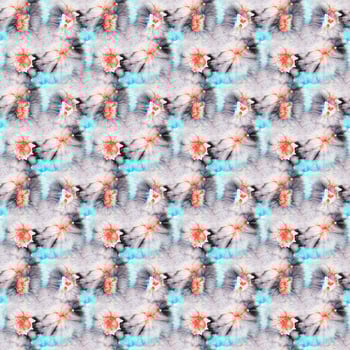 Yellow Psychedelic Kaleidoscope. Seamless. Dye photo