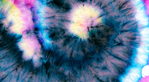 Vivid Spiral Tie Dye. Dyed Peace Fabric. Urban photo