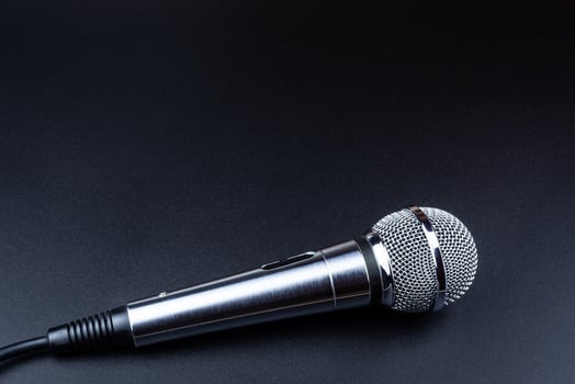 microphone on a black background photo
