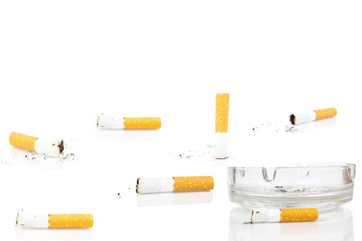 cigarette butt in the ashtray photo