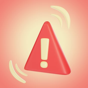 Attention red icon 3D illustration photo
