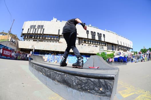 KHARKOV. UKRAINE - MAY 2, 2022 Roller skating during the annual festival of street cultures photo