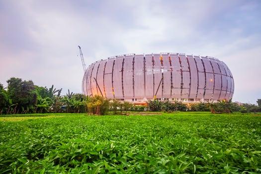 Jakarta, Indonesia - January 05, 2022, Jakarta International Stadium, a football stadium located in Papanggo, Tanjung Priok, Jakarta, Indonesia. photo