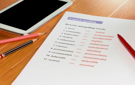English spelling worksheet photo