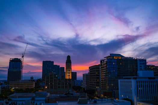 Dramatic sky over Koreatown Los Angeles photo