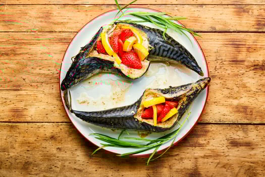 Grilled mackerel fish photo