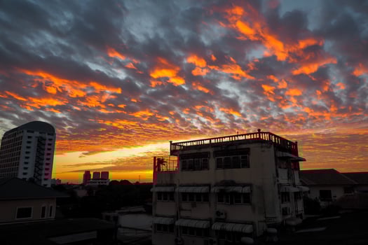 Red sky at morning, during sunrise photo