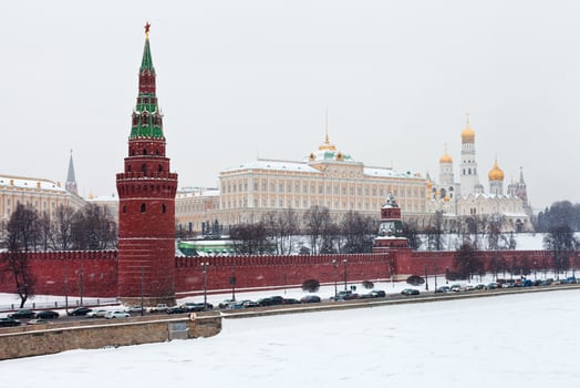 view of Grand Kremlin Palace and Kremlin walls in Moscow photo