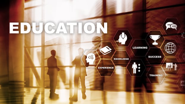 Education, Learning, Study Concept. apacity development. Training personal development. Mixed media business. photo