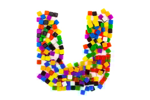 Alphabet on white background photo