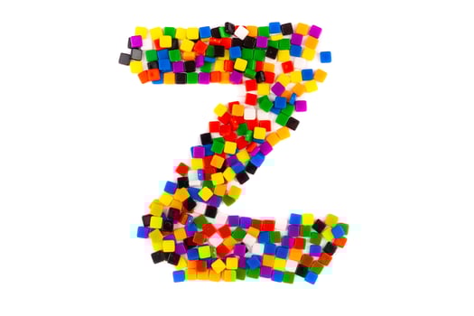 Alphabet on white background photo