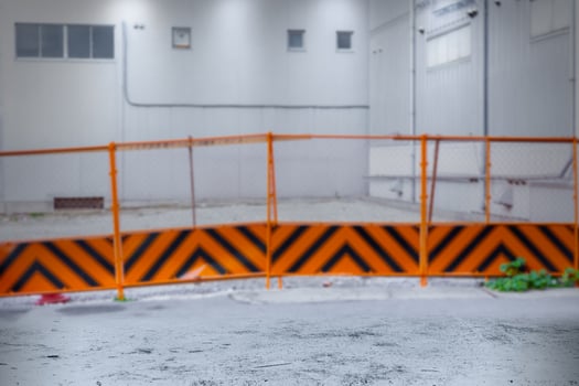construction site work place safety zone barrier for background photo