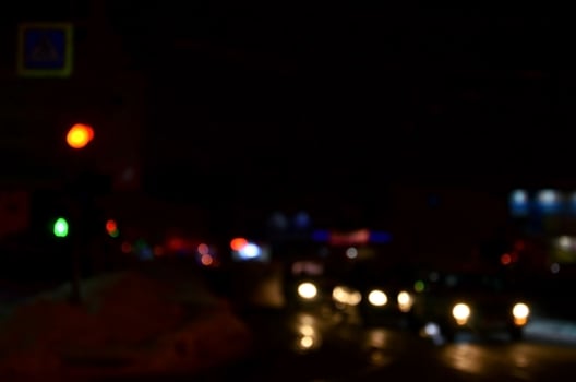 Blurred landscape of night city photo
