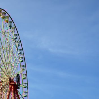 Entertainment Ferris wheel against the clear blue sky photo