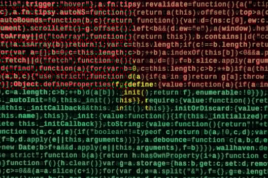 Burkina Faso flag is depicted on the screen with the program code. The concept of modern technology and site development photo