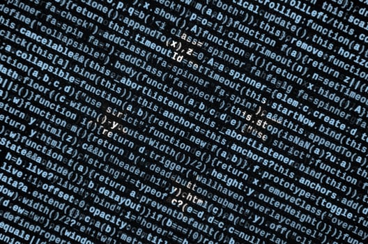 Micronesia flag is depicted on the screen with the program code. The concept of modern technology and site development photo