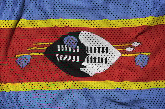 Swaziland flag printed on a polyester nylon sportswear mesh fabr photo