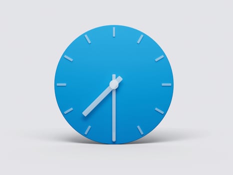 Minimal Clock time 7 30 o'clock or Seven Thirty on light pastel background 3d illustration photo