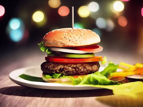 Gourmet fresh delicious homemade hamburger. photo
