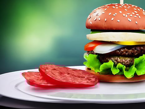 Gourmet fresh delicious homemade hamburger. photo