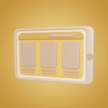 Tablet with website 3D illustration photo