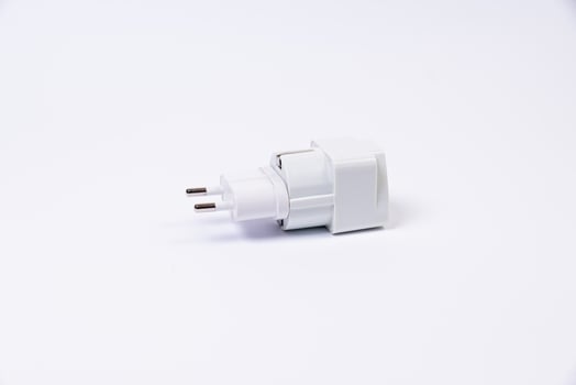 various converter cables adapters for computers and smartphones HDMI VGA USB DVI DP isolated on white photo