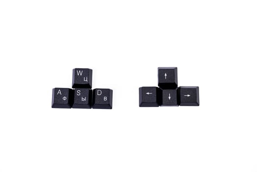 Game buttons W A S D on white background photo