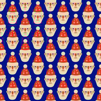 Retro Christmas pattern with Santa Claus photo