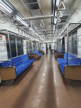 Jakarta, Indonesia in October 2022. Situation of an empty commuterline train without any passengers. photo