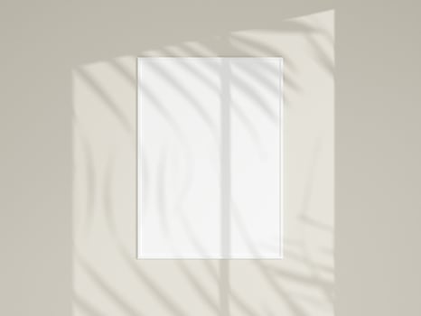 Photo frame mockup on white wall. Minimalist background. Blank picture frame mockup. Poster mockup. Clean, modern, minimal frame. 3d rendering.