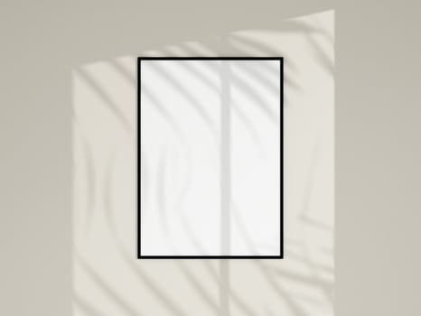 Photo frame mockup on white wall. Minimalist background. Blank picture frame mockup. Poster mockup. Clean, modern, minimal frame. 3d rendering.