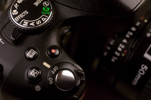 Details of modern digital SLR photocamera photo