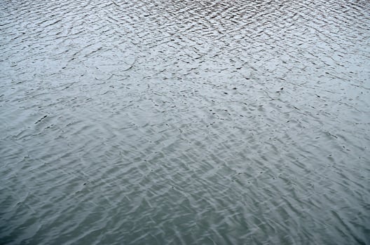 The texture of the water in the river under the influence of wind. A lot of shallow waves on the water surface photo